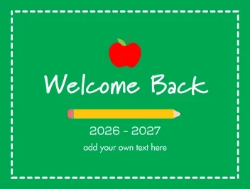 Welcome Back School Apple