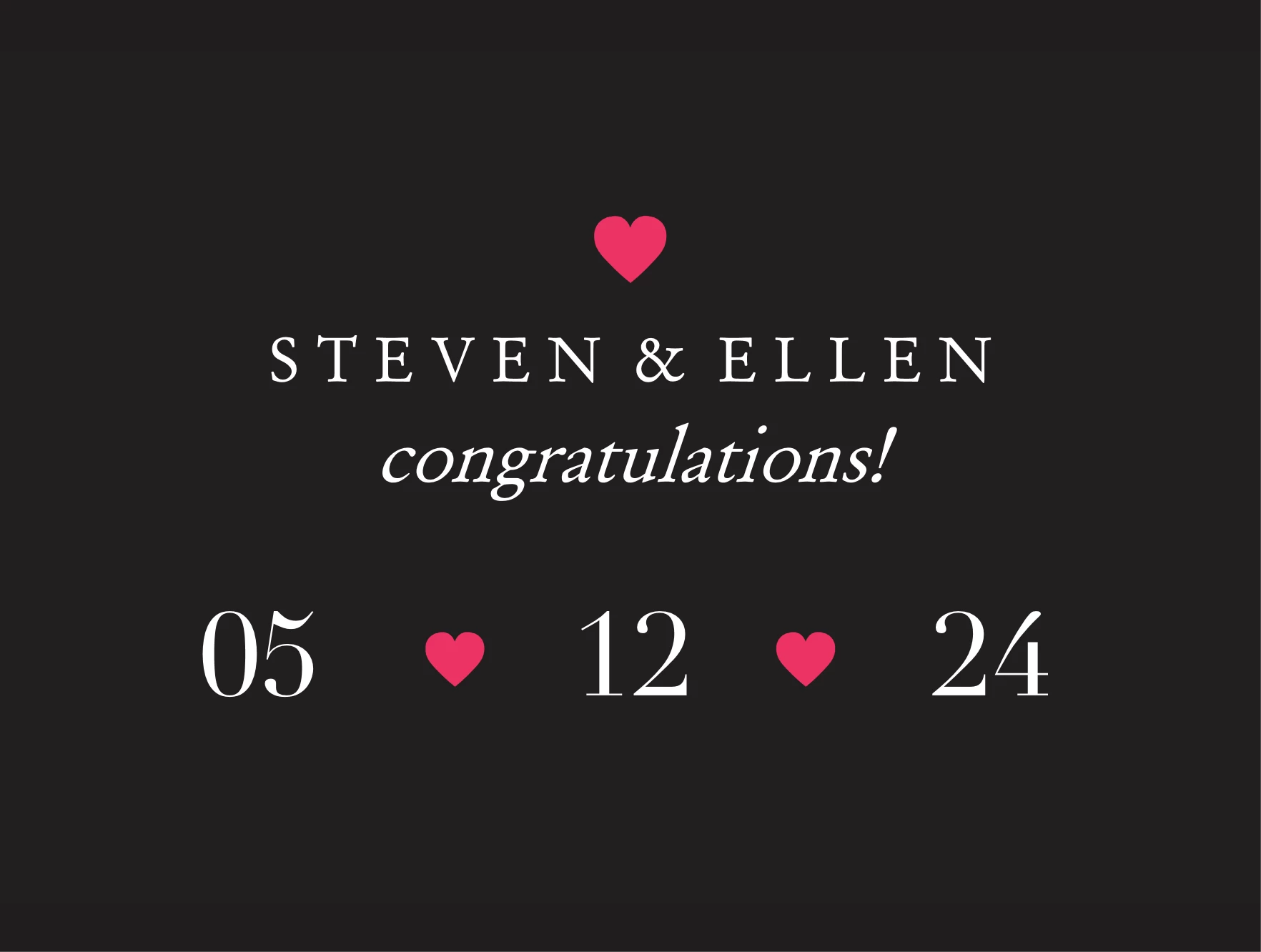 Wedding Date Hearts
