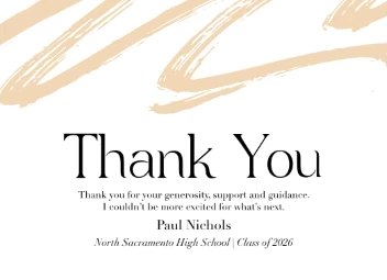 Brush Stroke Grad Thanks