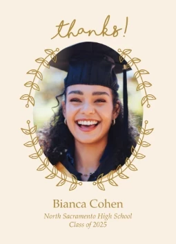 Gold Wreath Grad Thanks