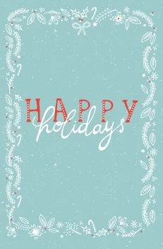 Happy Holidays Botanical Border