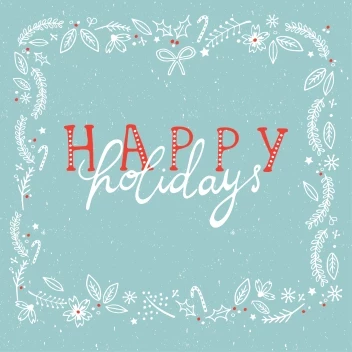 Happy Holidays Botanical Border