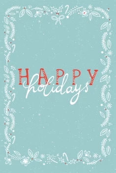 Happy Holidays Botanical Border