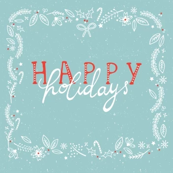 Happy Holidays Botanical Border