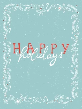 Happy Holidays Botanical Border