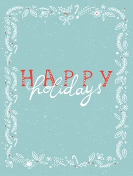 Happy Holidays Botanical Border