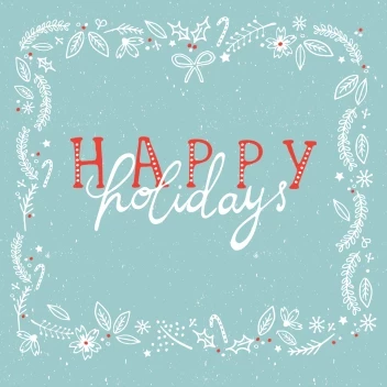 Happy Holidays Botanical Border