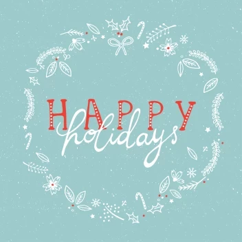 Happy Holidays Botanical Border