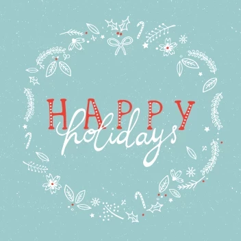 Happy Holidays Botanical Border