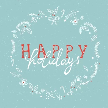 Happy Holidays Botanical Border