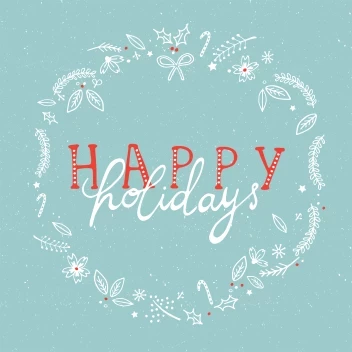 Happy Holidays Botanical Border