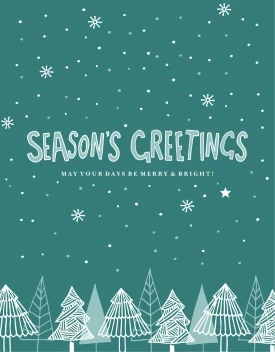 Seasons Greetings Xmas Trees