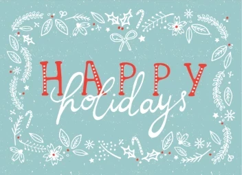 Happy Holidays Botanical Border