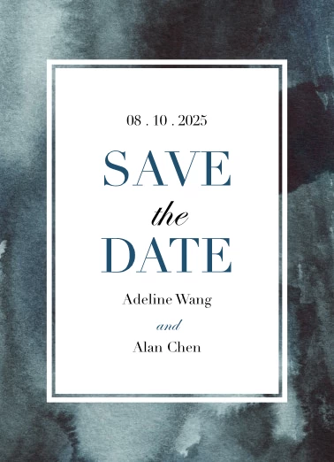 Dark Watercolor Save The Date