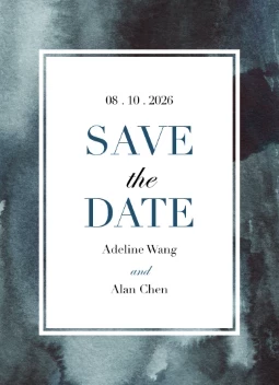 Dark Watercolor Save The Date
