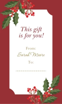 Christmas Leaves Gift Tag