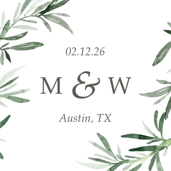 Monogram Leaves Wedding