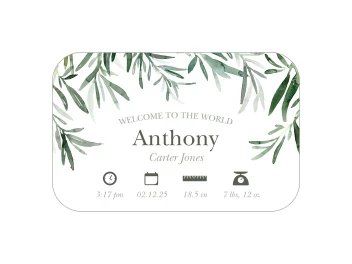 Watercolor Leaves Baby Border