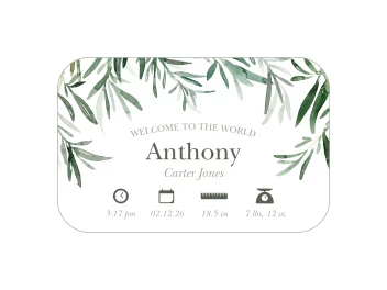 Watercolor Leaves Baby Border