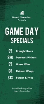 Game Day Distressed Menu