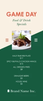 Game Day Modern Menu