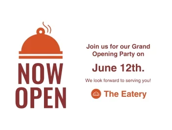 Now Open Restaurant