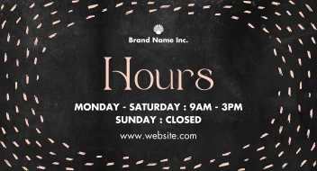 Operating Hours Spa Chalkboard