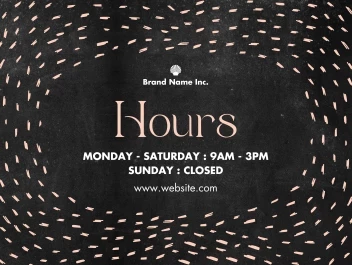 Operating Hours Spa Chalkboard