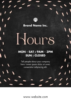 Operating Hours Spa Chalkboard