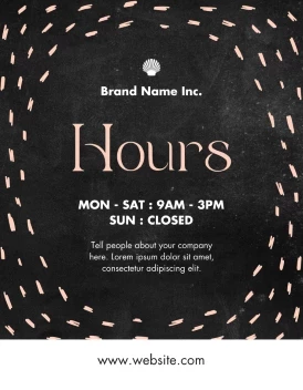 Operating Hours Spa Chalkboard