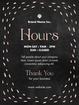 Operating Hours Spa Chalkboard