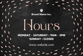 Operating Hours Spa Chalkboard