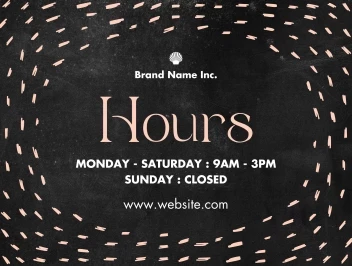 Operating Hours Spa Chalkboard