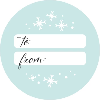 Snowy Holiday Label