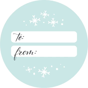 Snowy Holiday Label