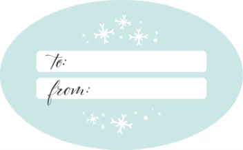 Snowy Holiday Label
