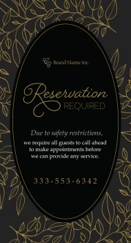 Holiday Reservation Required