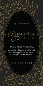 Holiday Reservation Required