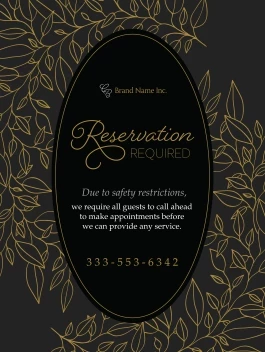 Holiday Reservation Required