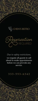 Holiday Reservation Required