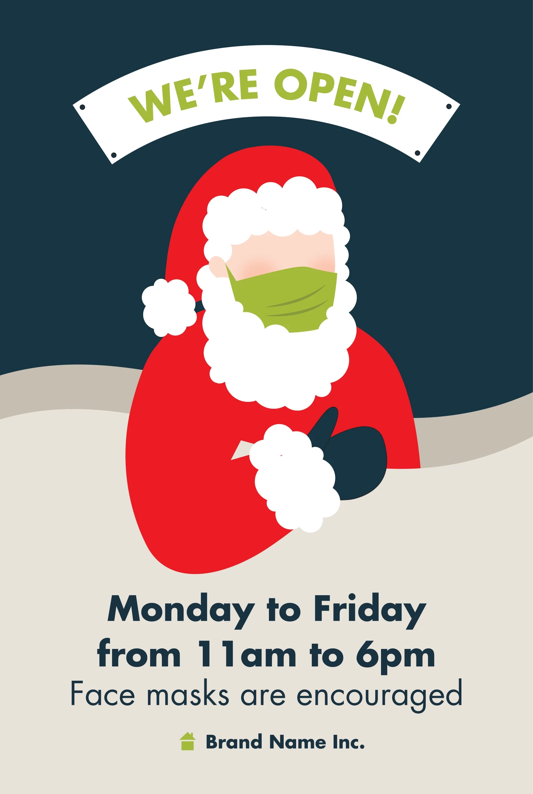 Santa Encourages a Face Mask