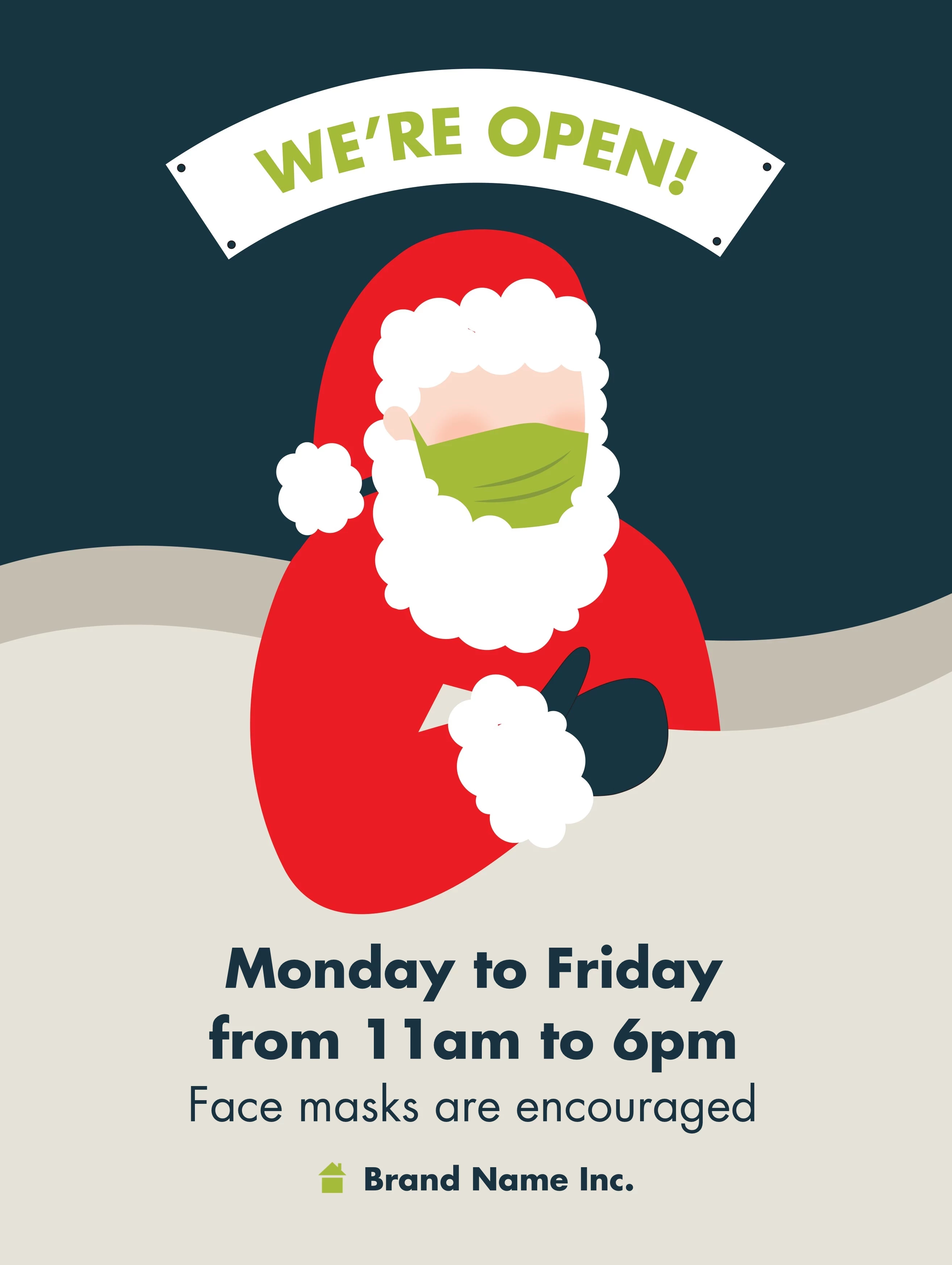 Santa Encourages a Face Mask