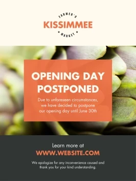 Farmers Market Postponed