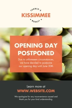Farmers Market Postponed