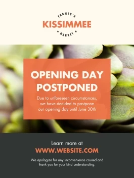 Farmers Market Postponed
