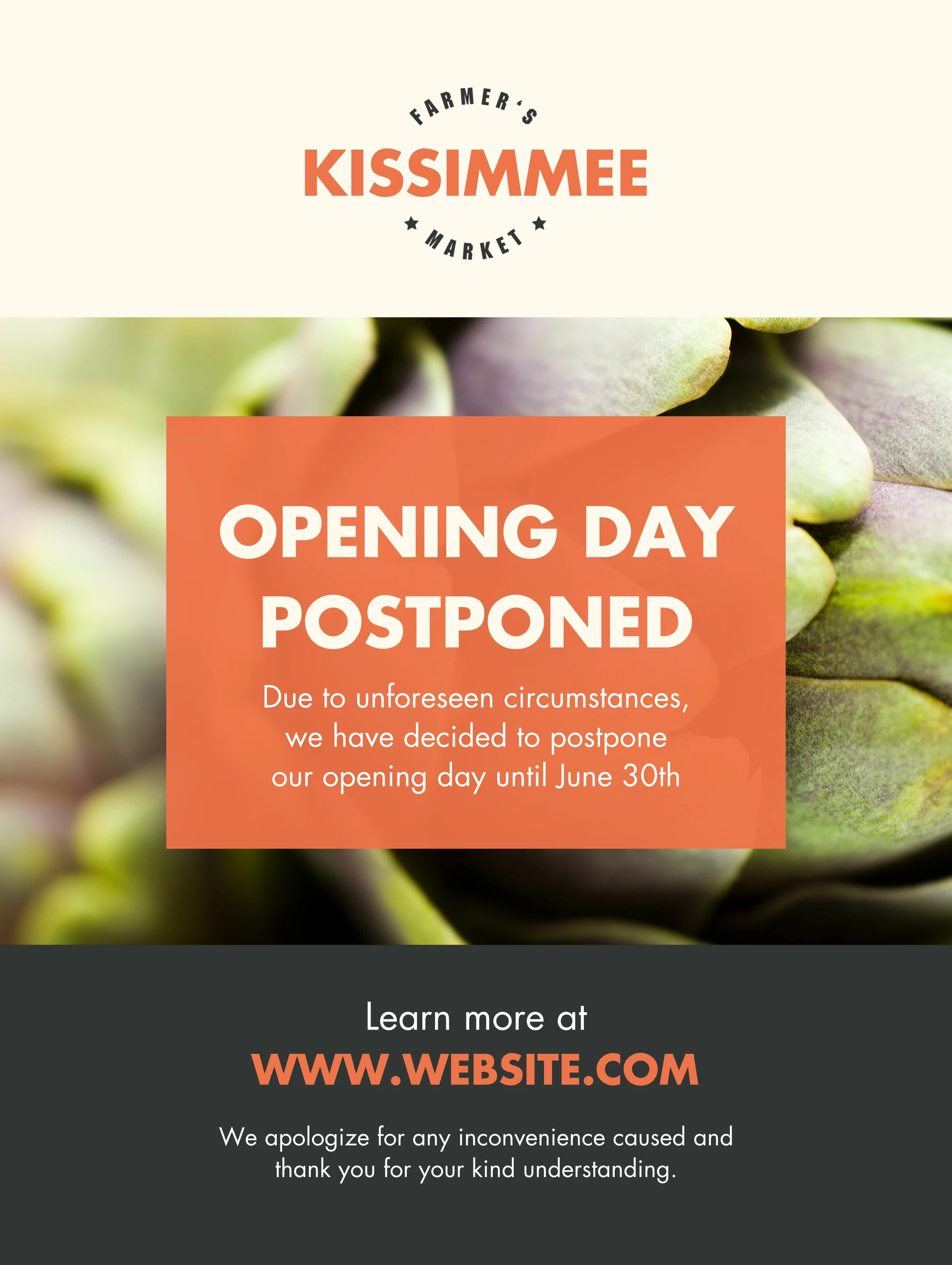 Farmers Market Postponed