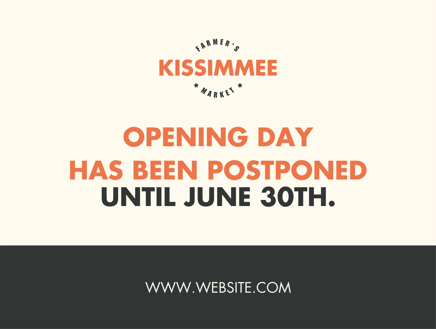 Farmers Market Postponed