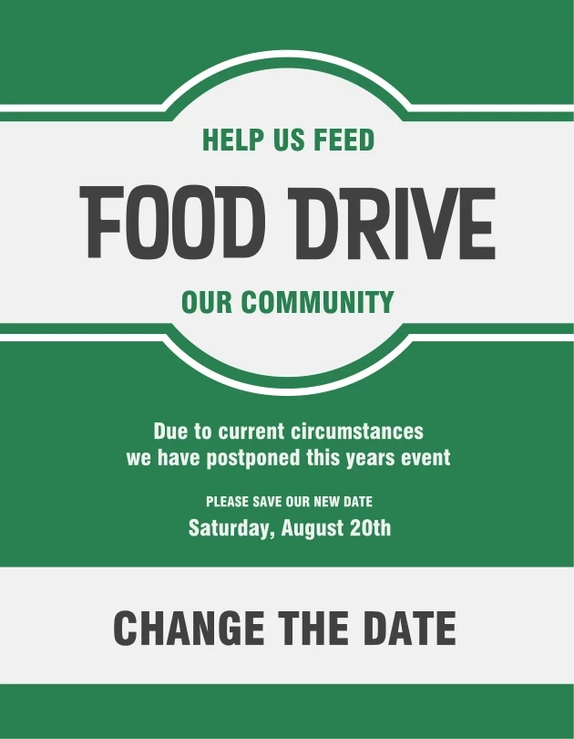 Classic Food Drive Change Date