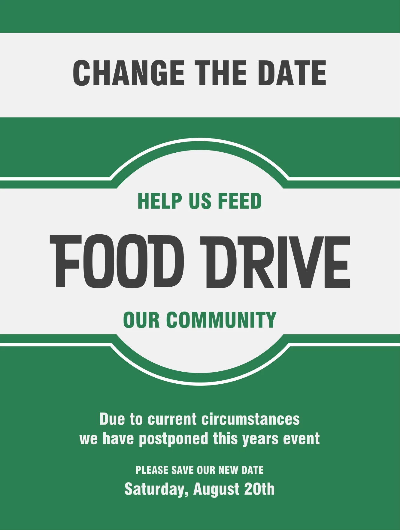 Classic Food Drive Change Date