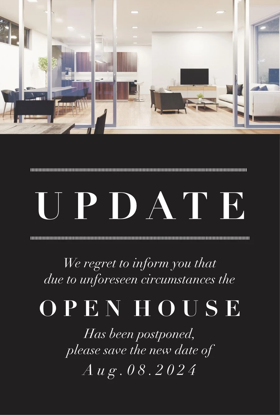 Open House Postponed